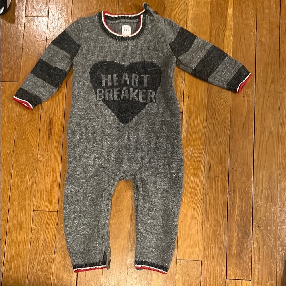 Gray Heart Breaker Baby Onesie